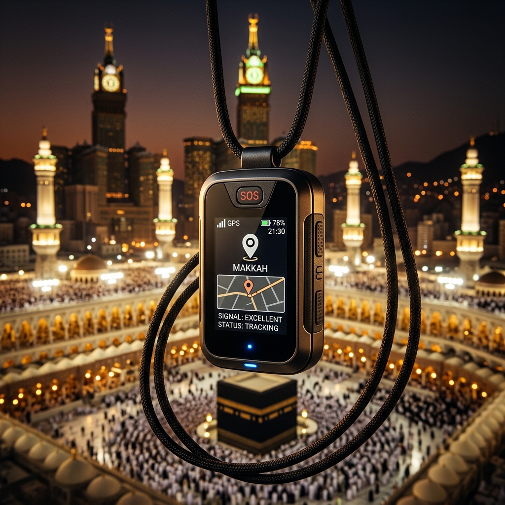 KREP Hajj Tracker - GPS Tracker dengan latar Ka'bah